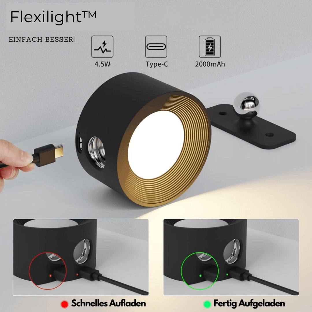 Draadloze Wandlamp Verstelbaar 360° LED Oplaadbaar USB Leeslamp Slaapkamer Woonkamer Hal Batterij Dimbaar