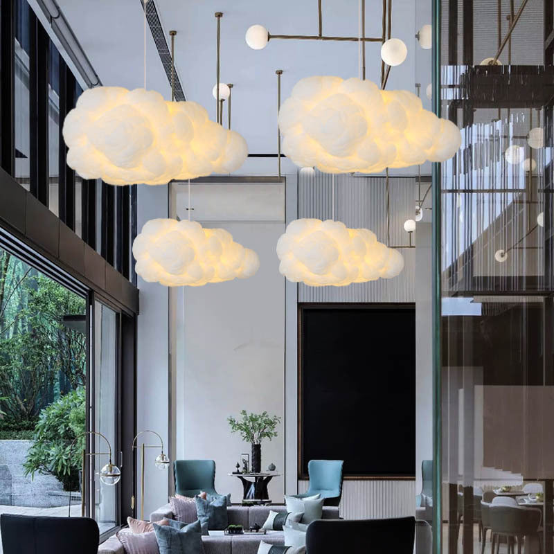 Wolk Hanglamp Wit voor Slaapkamer - Zachte Sfeerverlichting met E27 Fitting