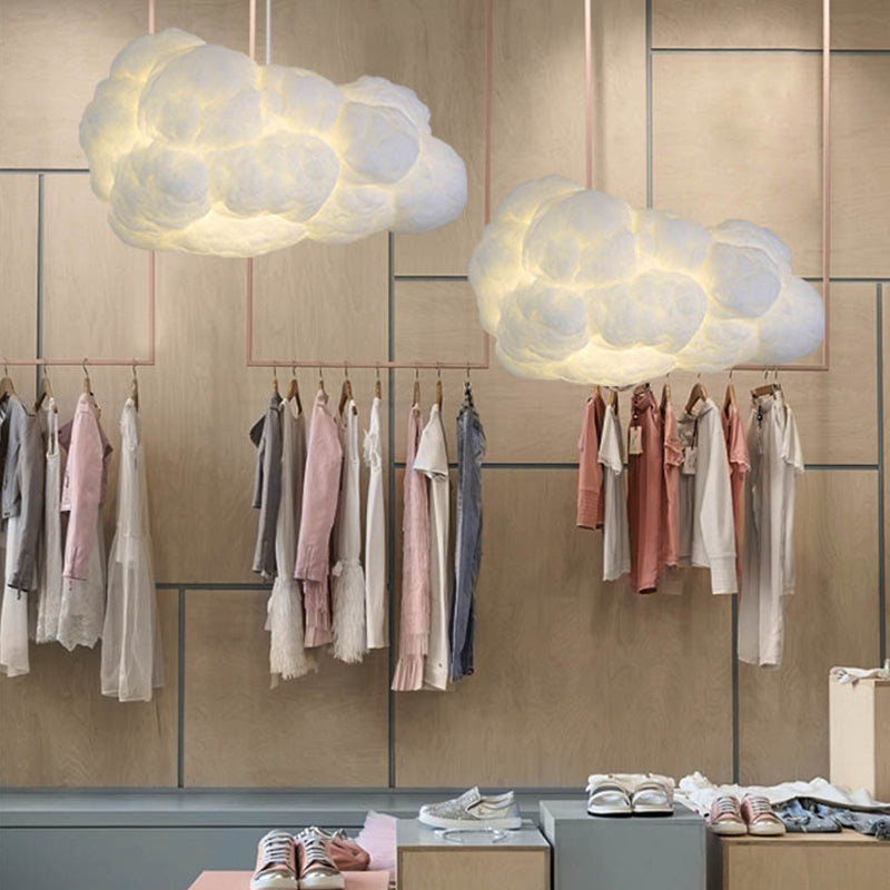 Wolk Hanglamp Wit voor Slaapkamer - Zachte Sfeerverlichting met E27 Fitting