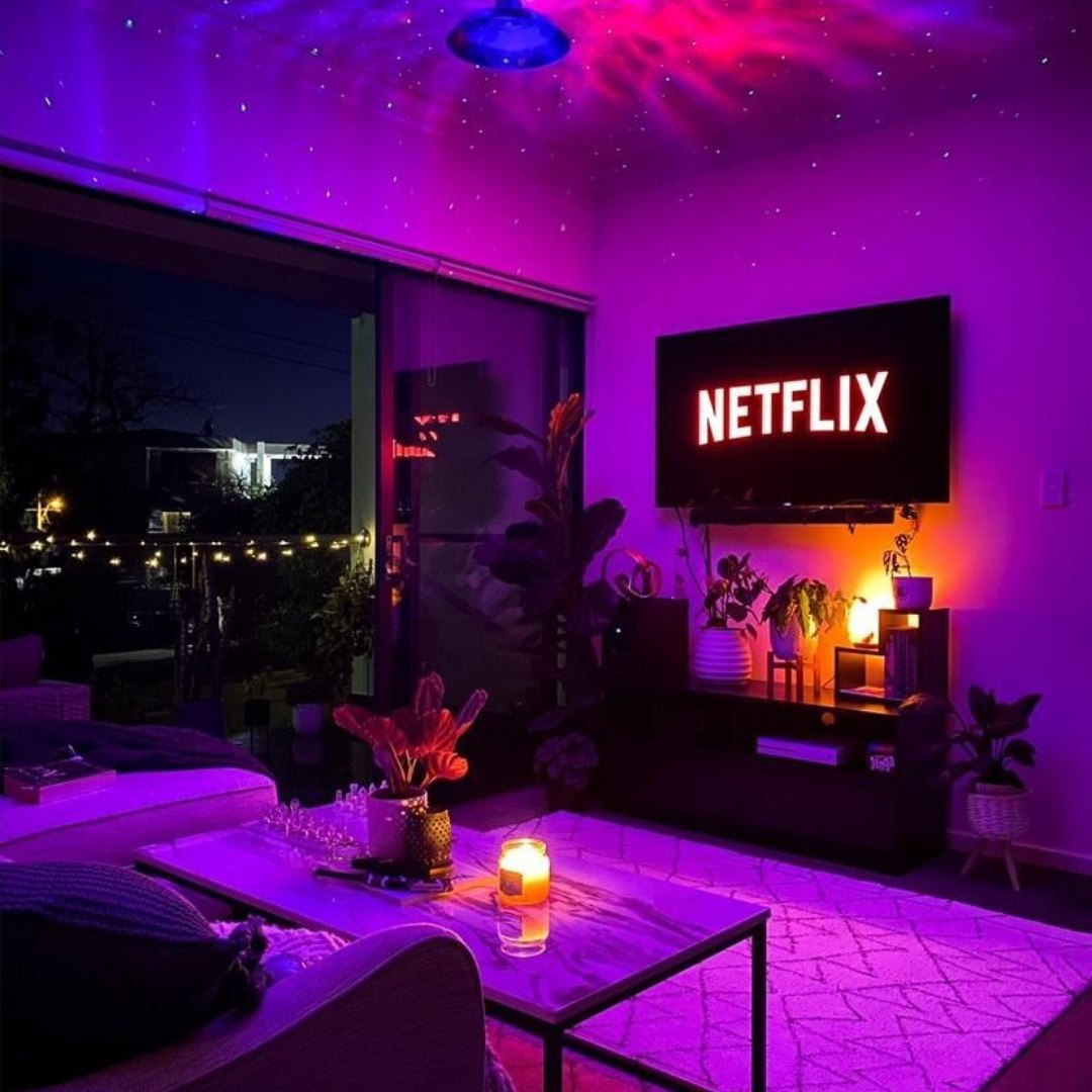 Sterrenprojector met Bluetooth Speakers en 21 Kleuren - Sferische Lichtprojector met Afstandsbediening voor Slaapkamer en Woonkamer