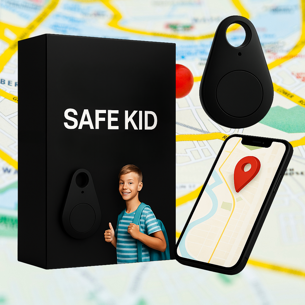 GPS Tracker Schooltas Waterdicht Real-Time Locatie SOS-Knop Klein Licht Oplaadbaar met Draagtasje