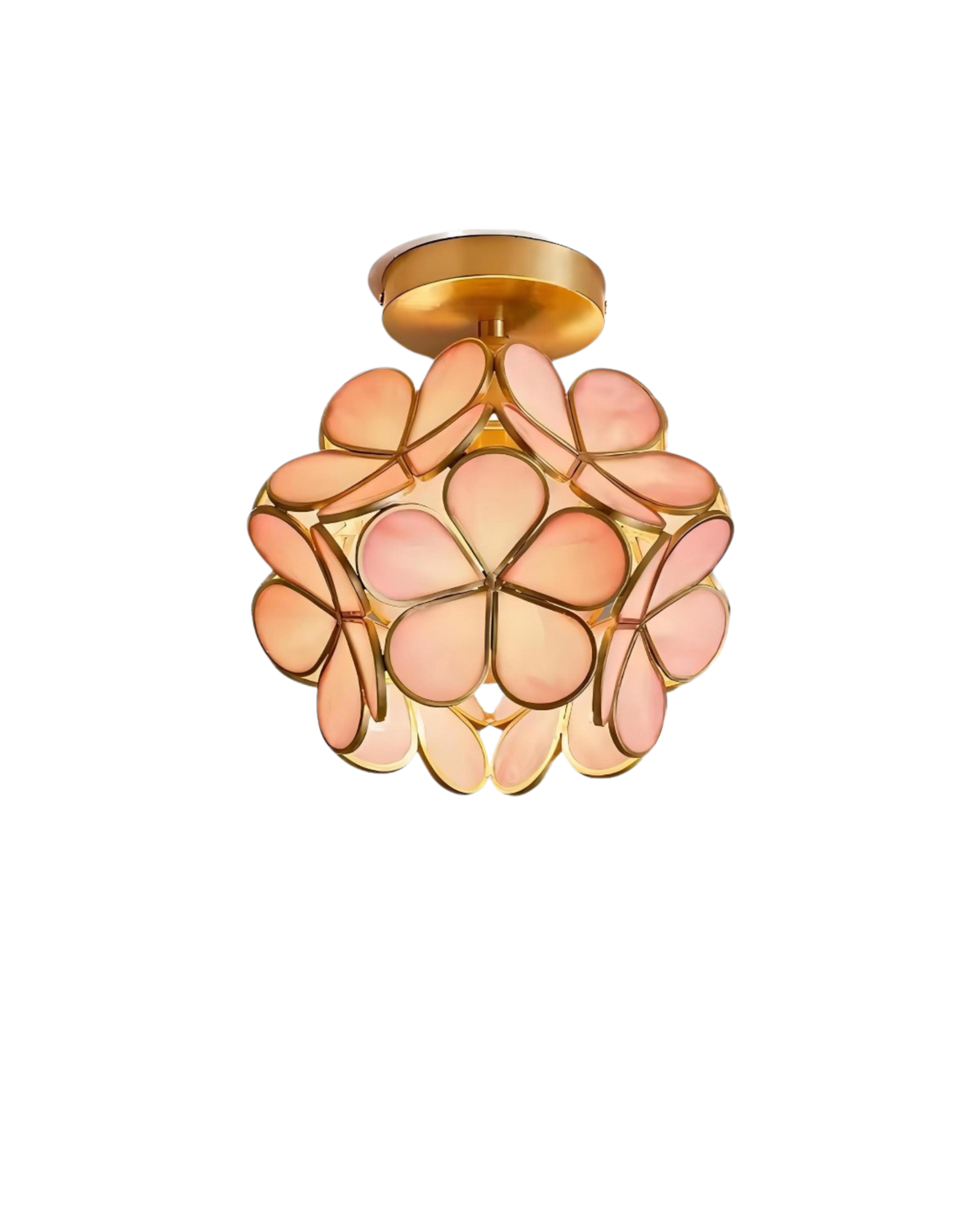 Moderne plafondlamp met bloemdesign in acryl en goudkleurig ijzer - luxe LED designlamp 20 cm
