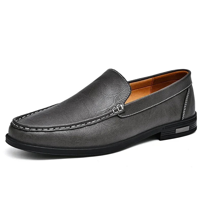 Herenslipper Italiaans Echt Leder Zwart Bruin Grijs Blauw Loafer 39-46 Klassiek Comfort Zakelijk Vrijetijd Tijdloos