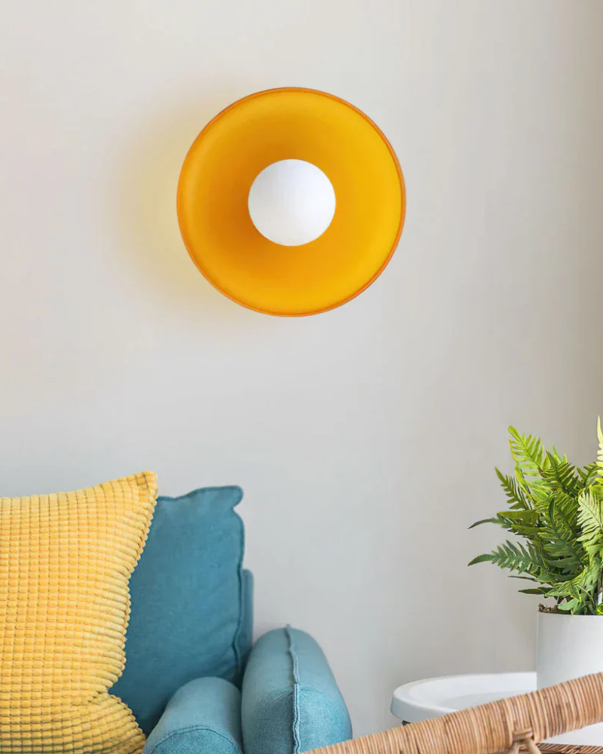 Moderne ronde plafondlamp van glas en ijzer - minimalistische designlamp voor woonkamer en slaapkamer met warme lichtkleur
