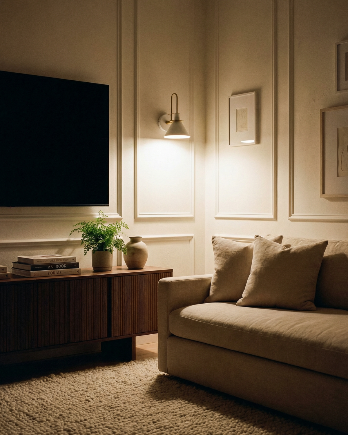 Moderne wandlamp van travertin en hout met warm wit licht - minimalistische design muurlamp voor woonkamer en slaapkamer