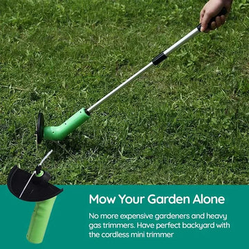 Draadloze Grastrimmer Batterij Mini Onkruidsnijder Tuin Handmatig Verstelbaar Compact Tuinonderhoud Gazon