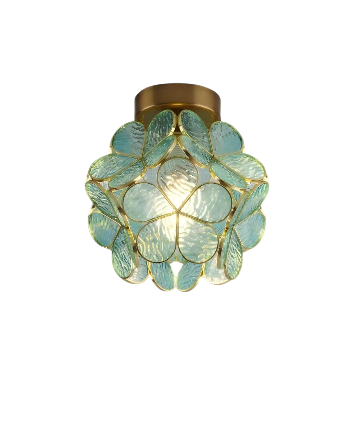 Moderne plafondlamp met bloemdesign in acryl en goudkleurig ijzer - luxe LED designlamp 20 cm