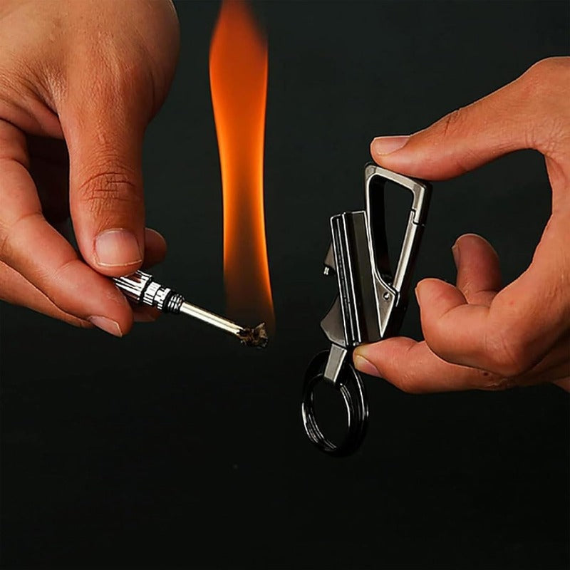 Permanente lucifer sleutelhanger met flesopener - 3-in-1 survival aansteker voor outdoor gebruik