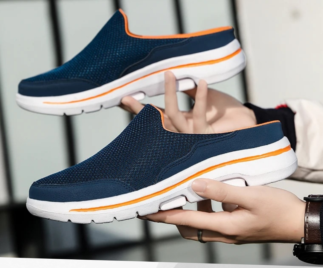 Orthopedische Barefoot Instapschoen Heren Blauw Grijs Beige Zwart Ergonomisch Loopcomfort Breed Wandelen