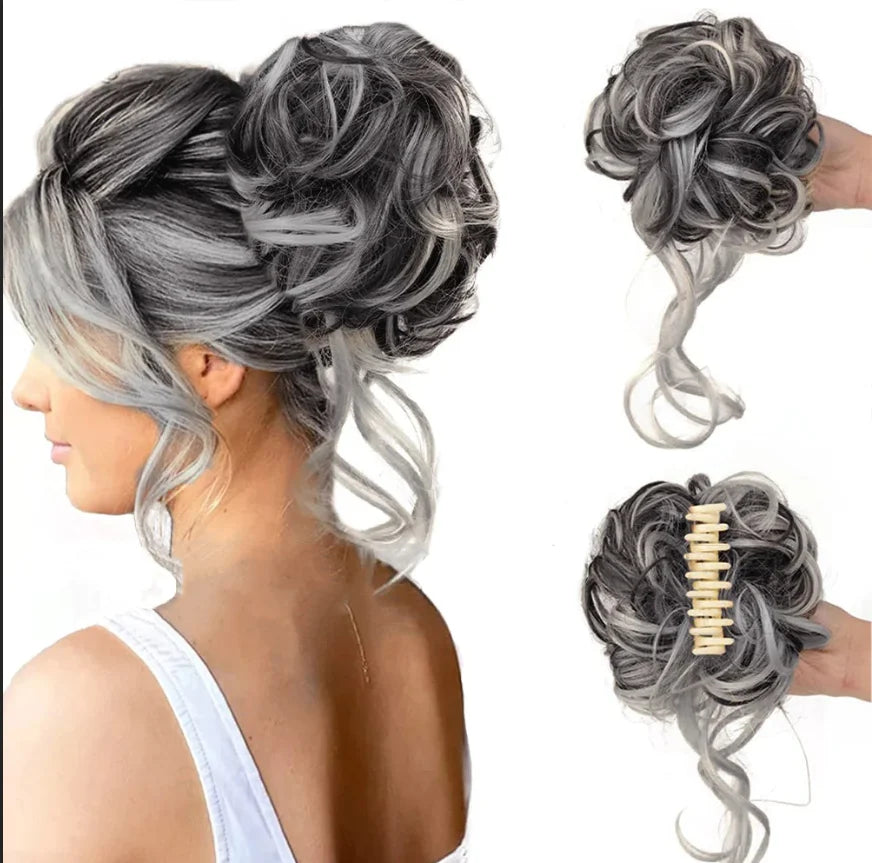 Clip-In Hair Bun met Krullen - Vollere Knot in Seconden zonder Styling