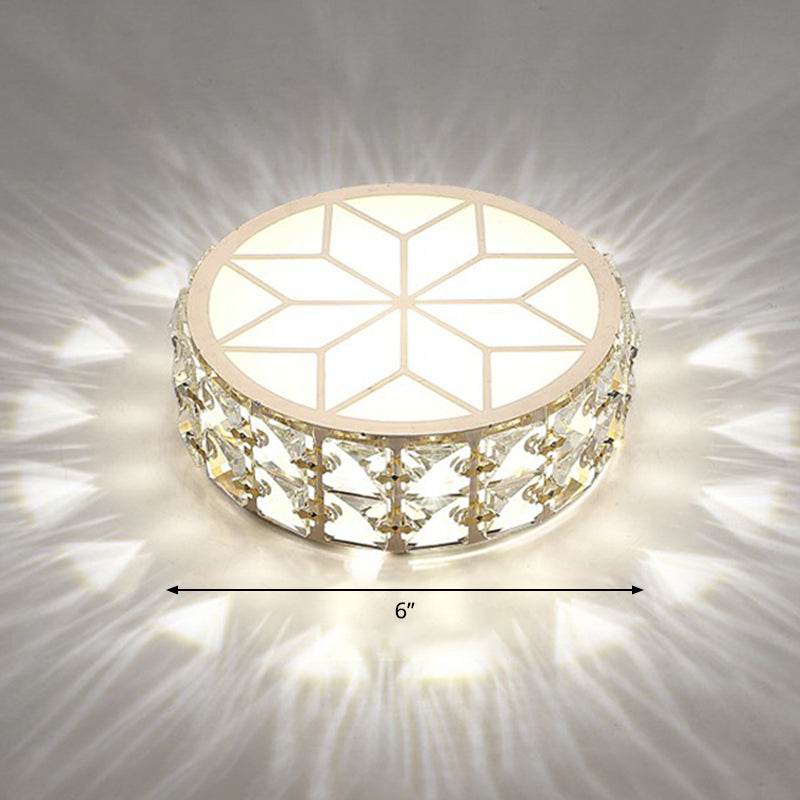Kristallen Plafondlamp Rond LED Inbouw Champagne Goud 15-20cm Gang Hal Slaapkamer Moderne Luxe Verlichting