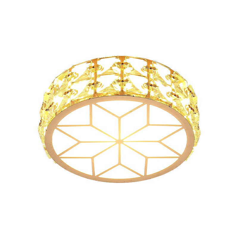 Kristallen Plafondlamp Rond LED Inbouw Champagne Goud 15-20cm Gang Hal Slaapkamer Moderne Luxe Verlichting