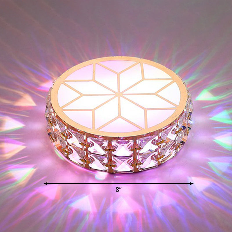 Kristallen Plafondlamp Rond LED Inbouw Champagne Goud 15-20cm Gang Hal Slaapkamer Moderne Luxe Verlichting
