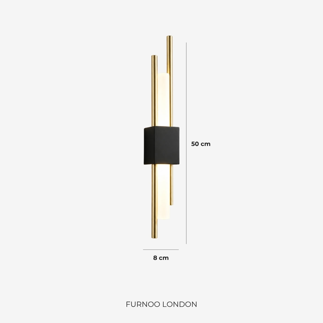 Scandinavische Minimalistische Wandlamp - Modern Verticaal Design met Gerichte LED-Verlichting - Zwart Goud