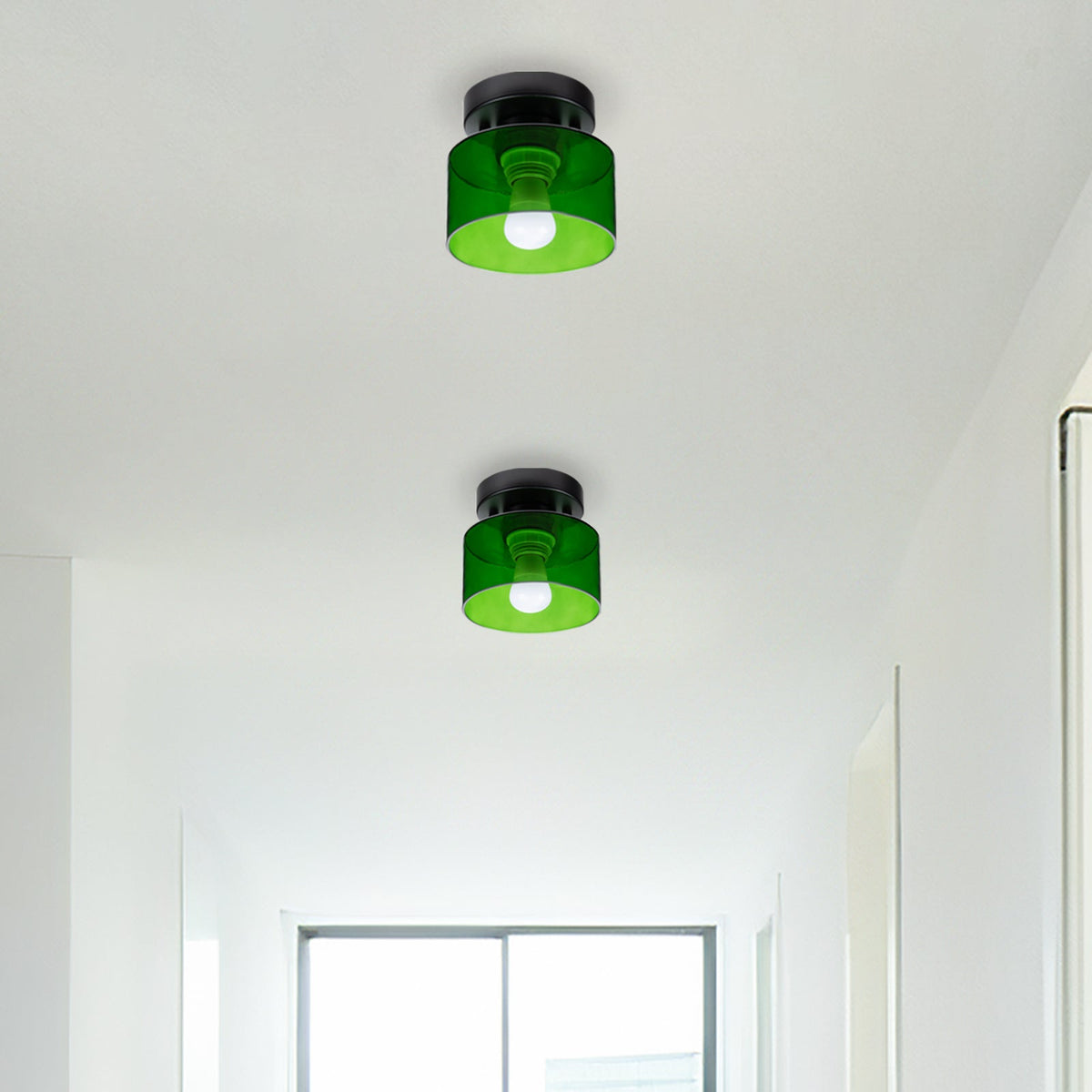 Plafondlamp Glas Retro E27/E26 Amber Keuken Hal Woonkamer Rond Design Sfeerverlichting Vintage Stijl