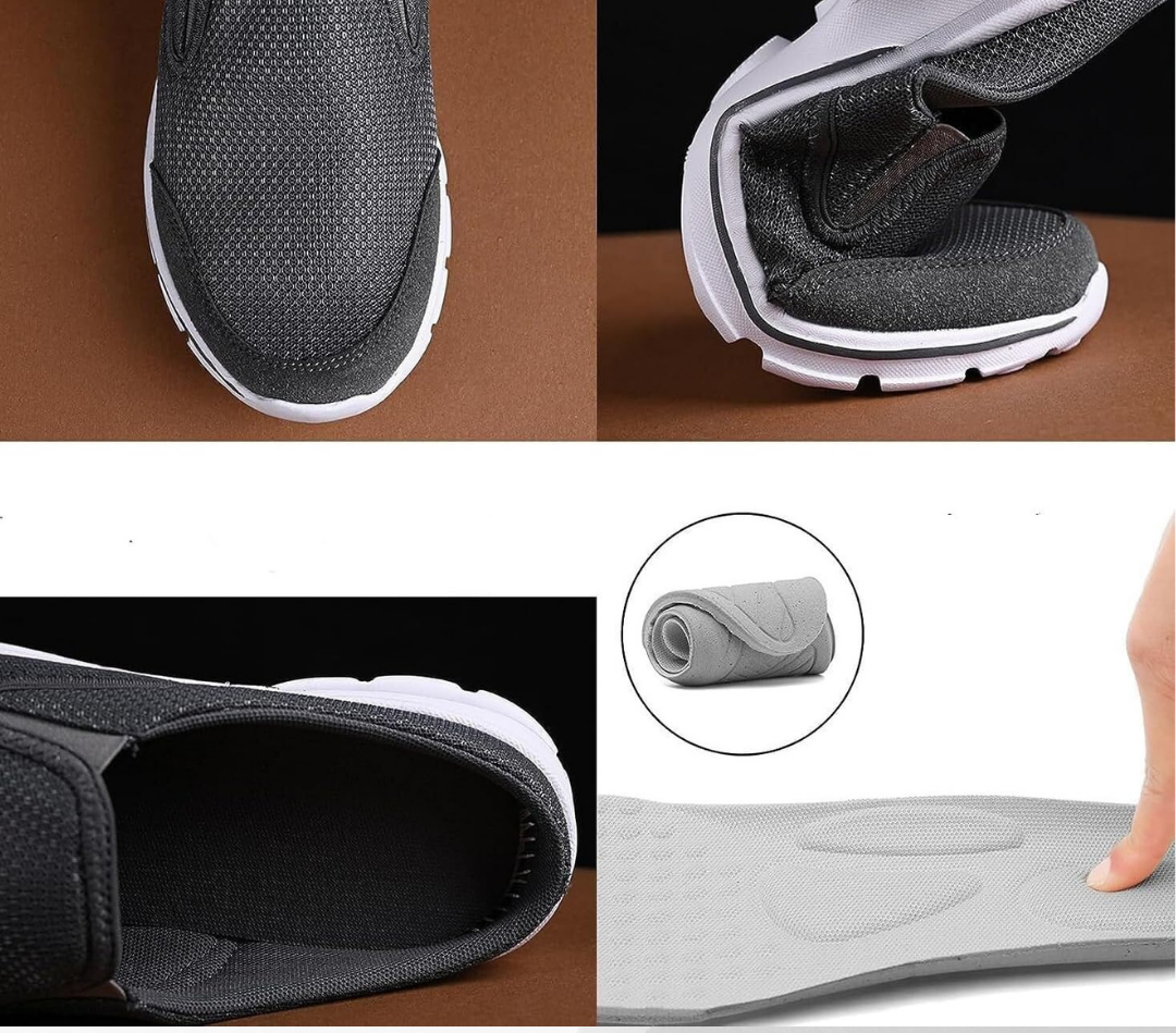Orthopedische Barefoot Instapschoen Heren Blauw Grijs Beige Zwart Ergonomisch Loopcomfort Breed Wandelen