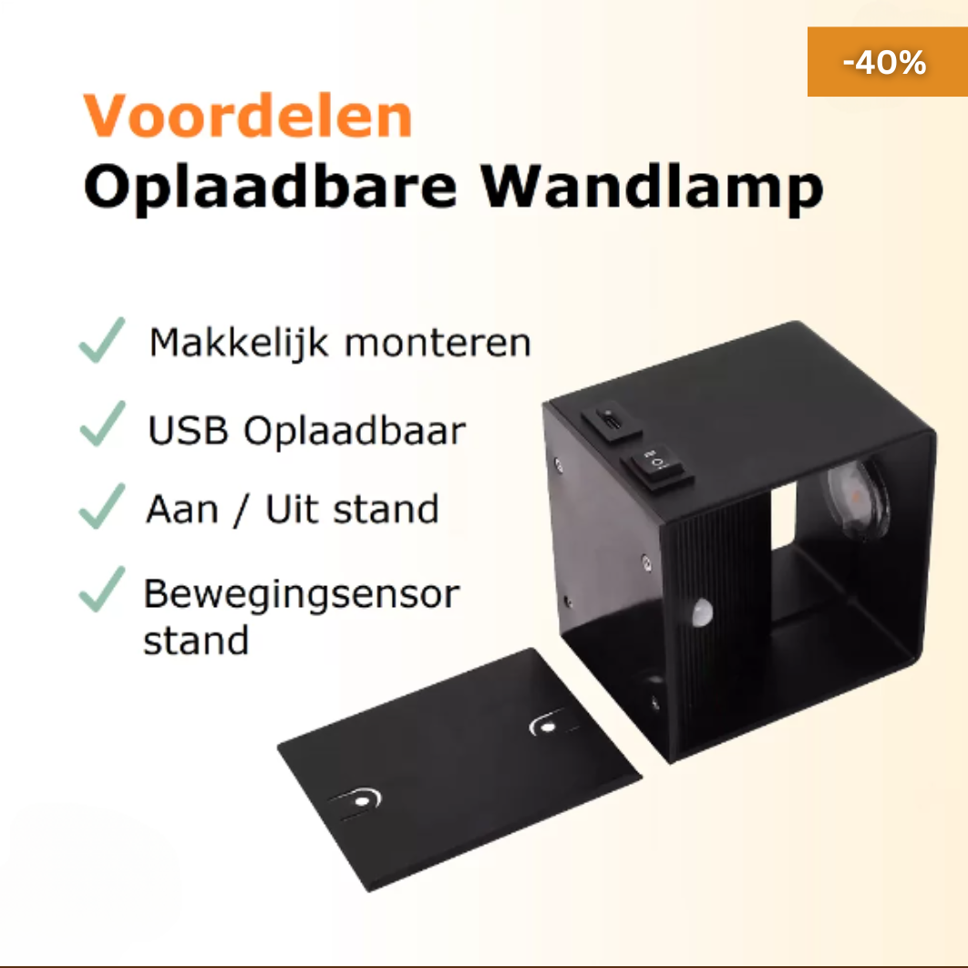 Draadloze Wandlamp met Sensor & USB Oplaadbaar - LED Sfeerverlichting voor Gang, Slaapkamer, Kast & Trap | Instelbare Lichtmodi