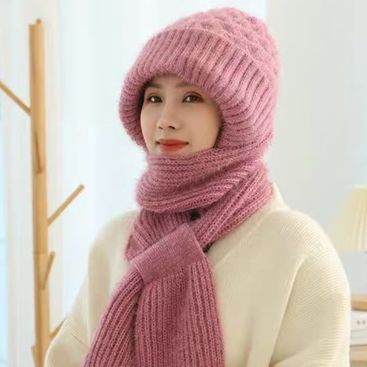 Wintermuts met Gezichts- en Oorwarmers Fleece Gevoerd Windbestendig Gebreid Uniseks Winteraccessoire