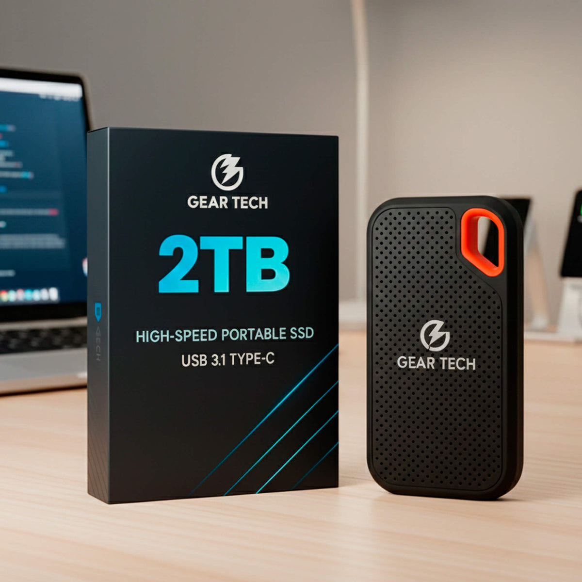Externe SSD Harde Schijf 2TB - Compacte Draagbare Opslag met USB-C voor PC, Laptop en Mac