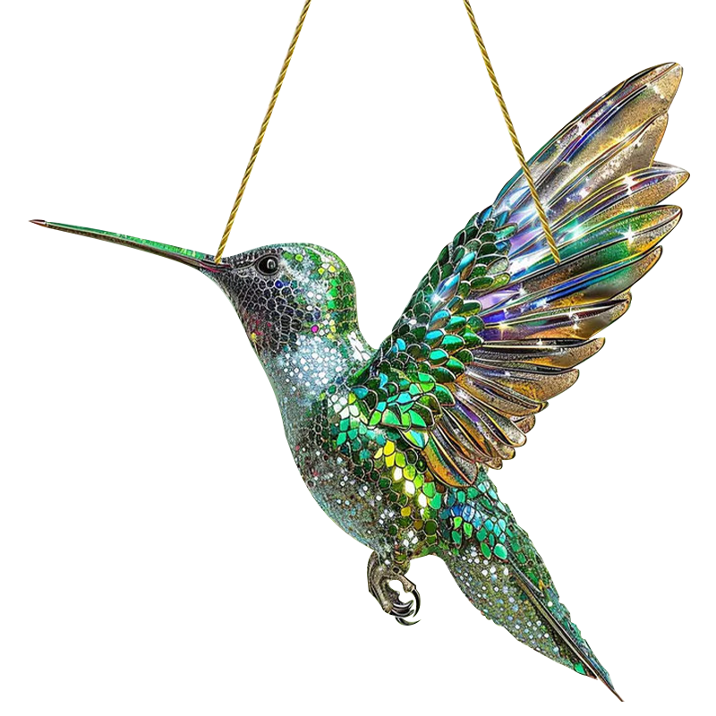 Raamhanger Kolibrie Acryl Gekleurd Glas 20x20 cm Vogel Decoratie Venster Suncatcher Lichtprisma Raamdecoratie