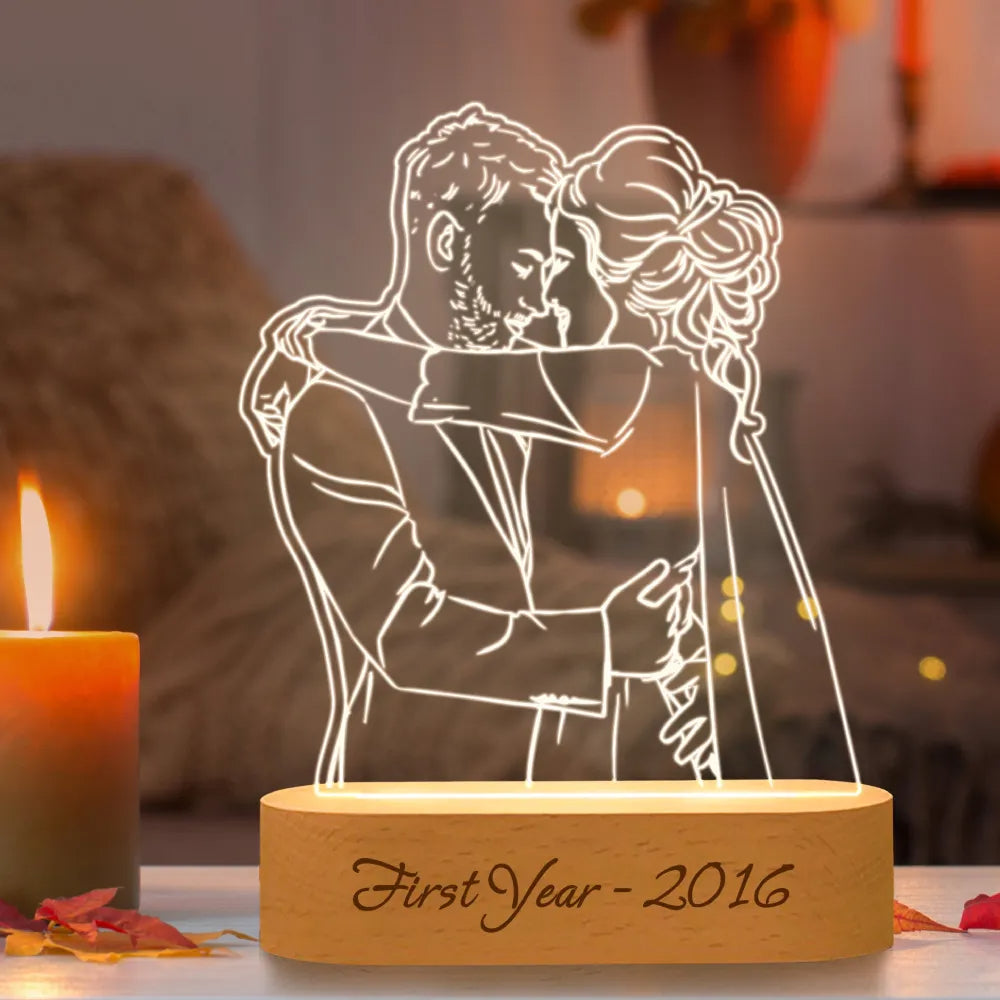 Gepersonaliseerde Fotolamp met Eigen Afbeelding en Tekst - RGB LED Verlichting voor Romantische Momenten