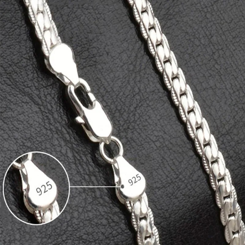 Elegante Sterling Zilveren Schakelketting 925 - Minimalistisch Sieraad voor Dagelijks Gebruik en Feestelijke Gelegenheden