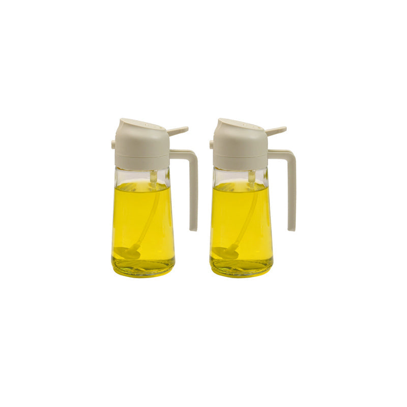 Glazen Olieverstuiver & Dispenser 2-in-1 Pomp Spray Fles voor Azijn Sojasaus Keuken Doseren 470ml Olie