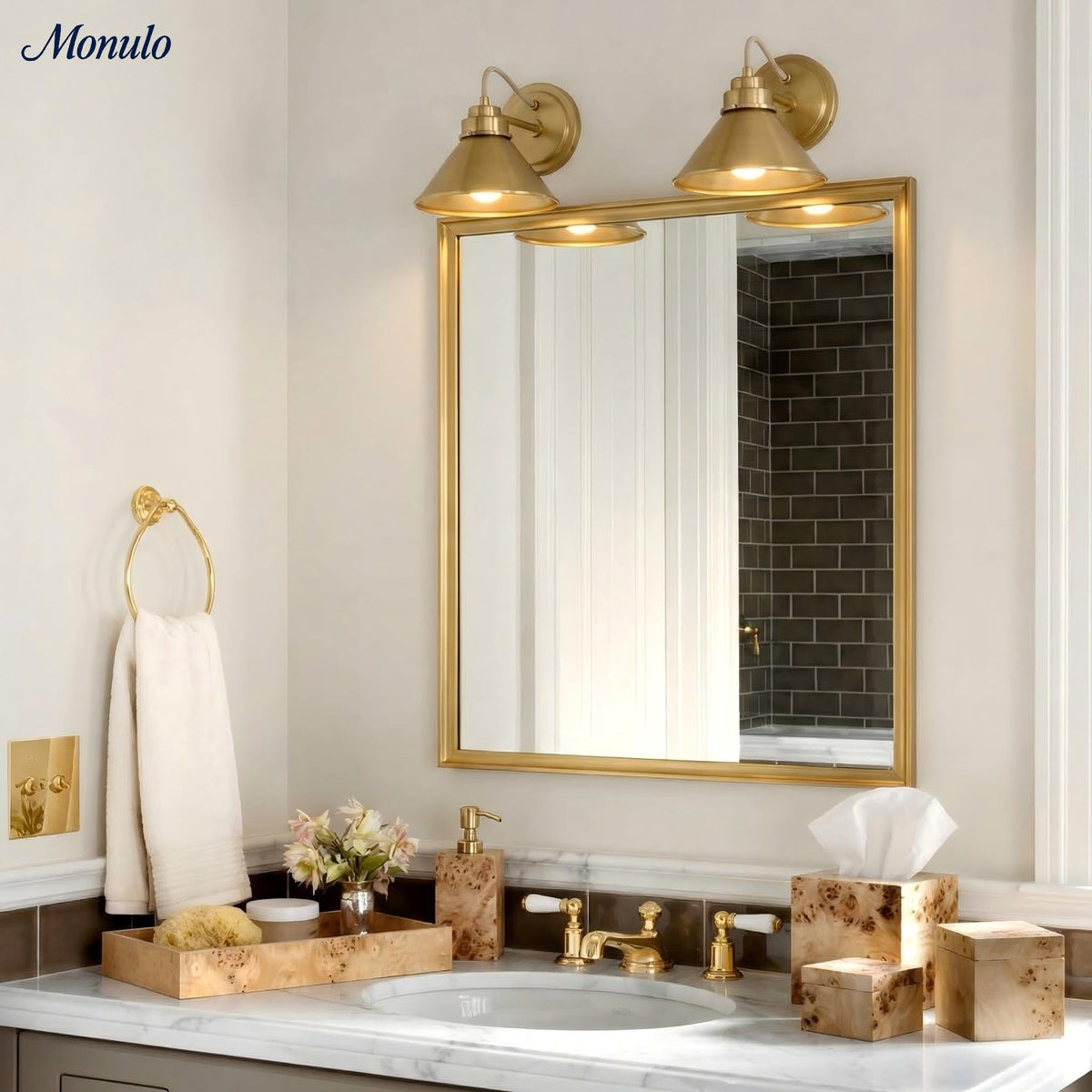 Globe Wandlamp met Gebogen Arm - Moderne Industriële Verlichting voor Badkamer, Slaapkamer en Gang