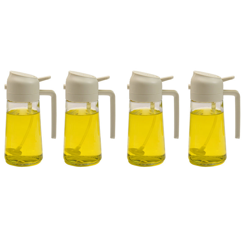Glazen Olieverstuiver & Dispenser 2-in-1 Pomp Spray Fles voor Azijn Sojasaus Keuken Doseren 470ml Olie