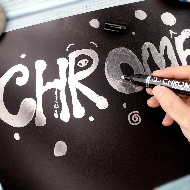 Reflecterende Stift Spiegeleffect 0.7-3.0mm Chroom Inkt Alcohol Basis Diverse Materialen UV-Bestendig