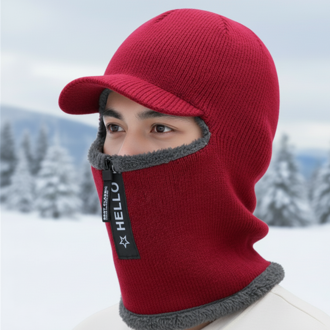 Gebreide Wintermuts met Fleecevoering en Gezichtsbescherming Unisex Windbestendig voor Ski Fiets Outdoor