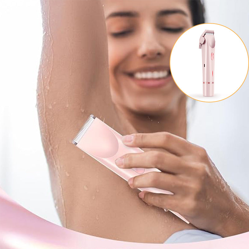 Precisie Trimmer voor Gezicht Oksels Bikinizone - Waterbestendig Oplaadbaar Dubbele Kop