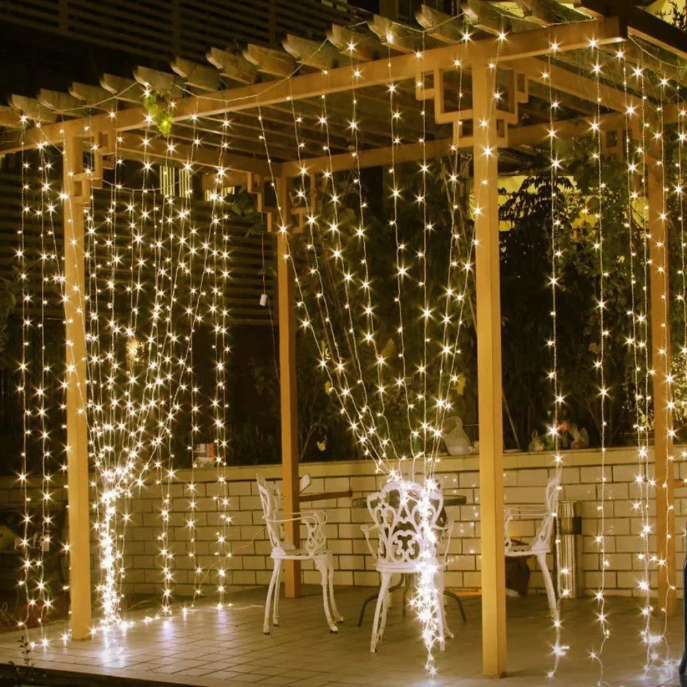 LED Lichtgordijn Warmwit - Decoratieve Verlichting voor Tuin en Balkon