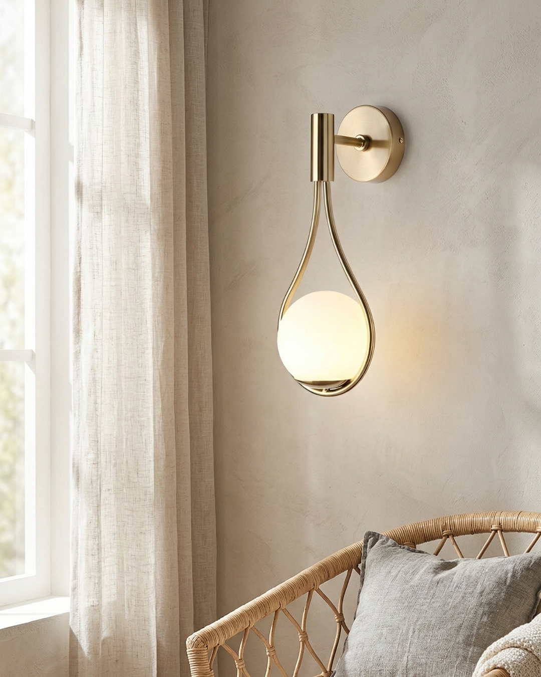 Nordische Wandlamp met Glazen Bol - Minimalistische Verlichting voor Scandinavische Interieurs
