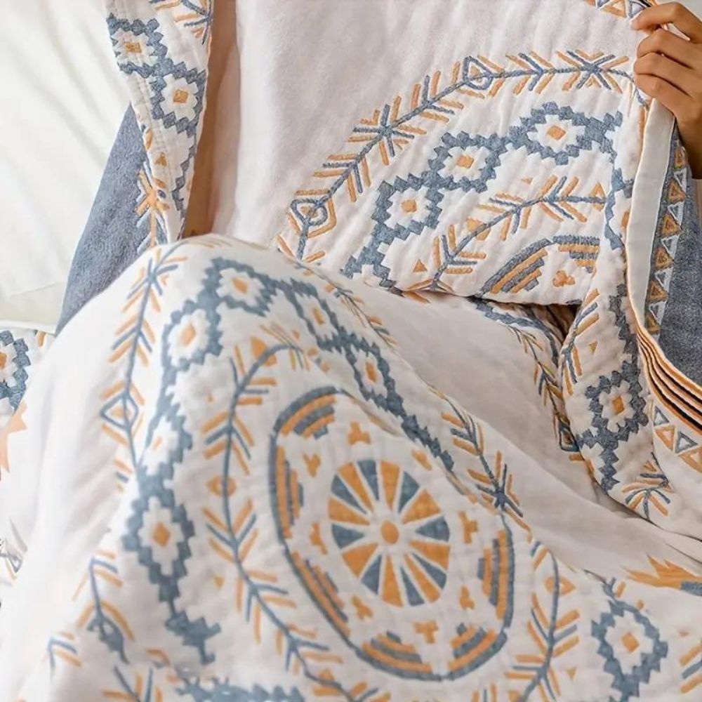 Katoenen Plaid met Mandala-Patroon - Boheems Decoratieve Deken voor Bank en Bed - 152×203 cm en 203×231 cm