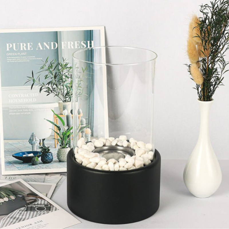 Olielamp met Veilige Vlam Zwart 27×16 cm - Klassiek Design Sfeervolle Avonden Tuinverlichting Terras