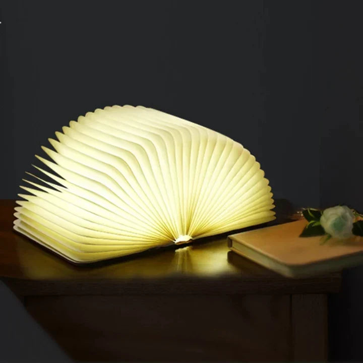 Boeklamp LED met Warm Licht - Decoratieve Houten Lamp in Boekvorm voor Sfeervolle Verlichting