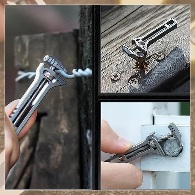 Multifunctionele Compacte Steeksleutel met Geïntegreerde Flesopener en Meetschaal voor Klussen Camping Outdoor