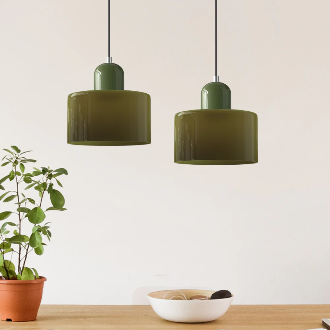 Lismeno Retro Hanglamp - Glazen Hanglamp met Warm Licht voor Eettafel, Keuken & Woonkamer