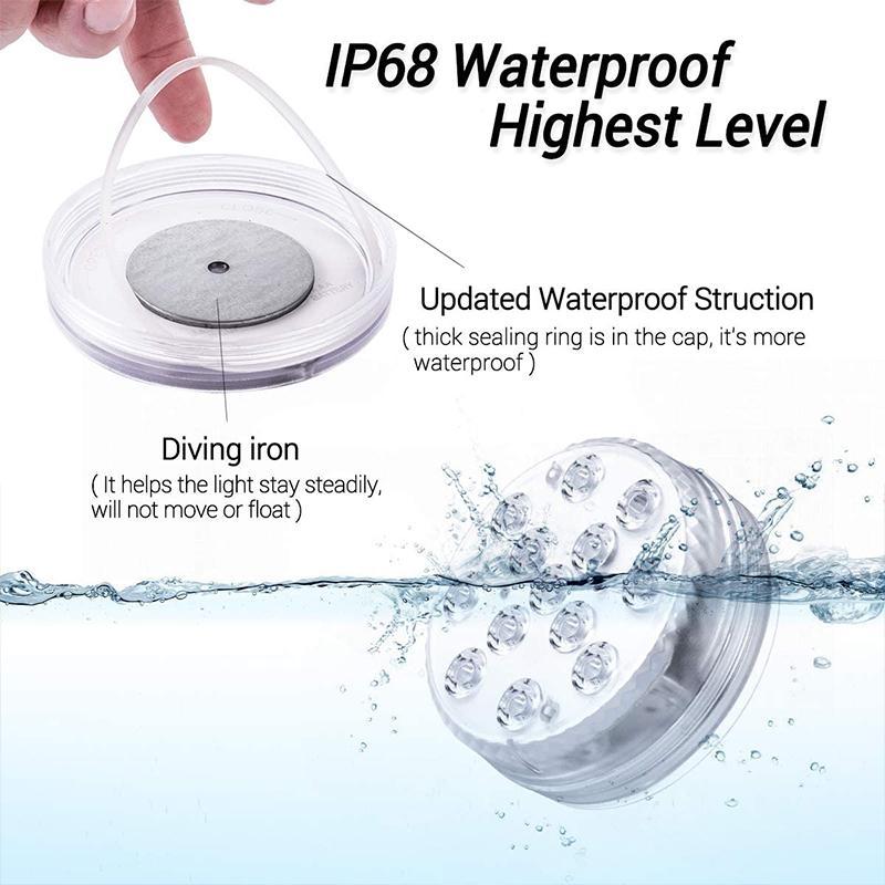 Onderwaterlamp RGB op afstandsbediening met zuignap 13 LED voor zwembad jacuzzi aquarium spa waterproof verlichting