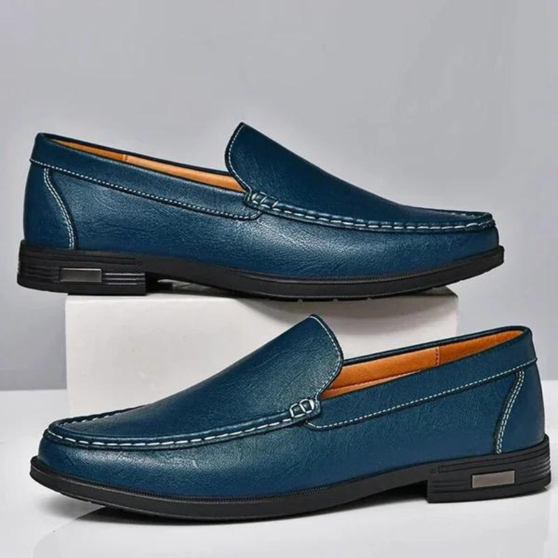 Herenslipper Italiaans Echt Leder Zwart Bruin Grijs Blauw Loafer 39-46 Klassiek Comfort Zakelijk Vrijetijd Tijdloos