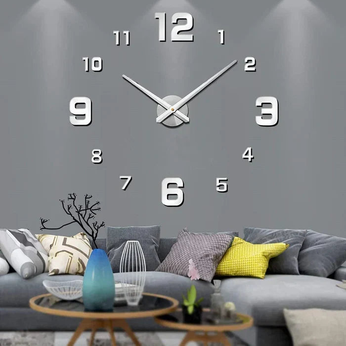 DIY Wandklok met Losse Cijfers 60-130cm Zwart Zilver Goud Fluorescerend Modern Design Woonkamer Interieur