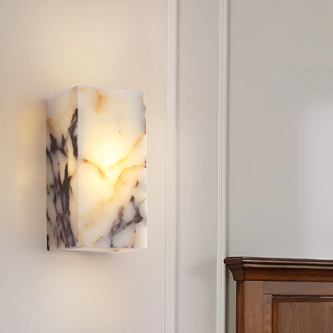 Natuurstenen Wandlamp met Warme LED-Verlichting - Waterdicht Design voor Woonkamer, Slaapkamer & Badkamer