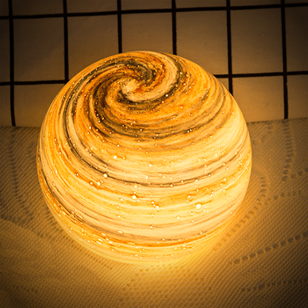 Glazen maanlamp met kosmisch design en sfeerverlichting voor slaapkamer en woonkamer