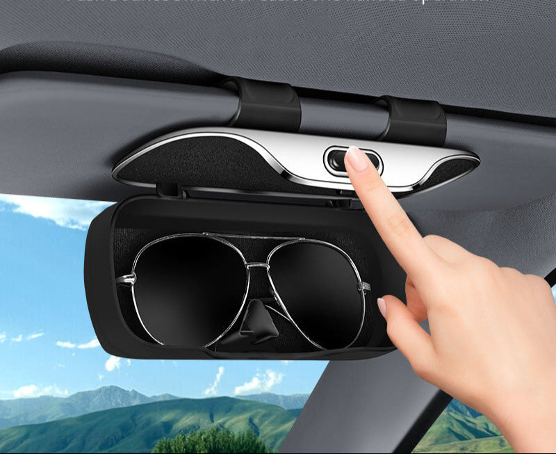 Brillenkoker Auto Zonneklep Opberghouder met Clip Zwart Grijs Bruin Beige Bescherming Krassen Veilig Zonnebrillen Opbergen Rijden