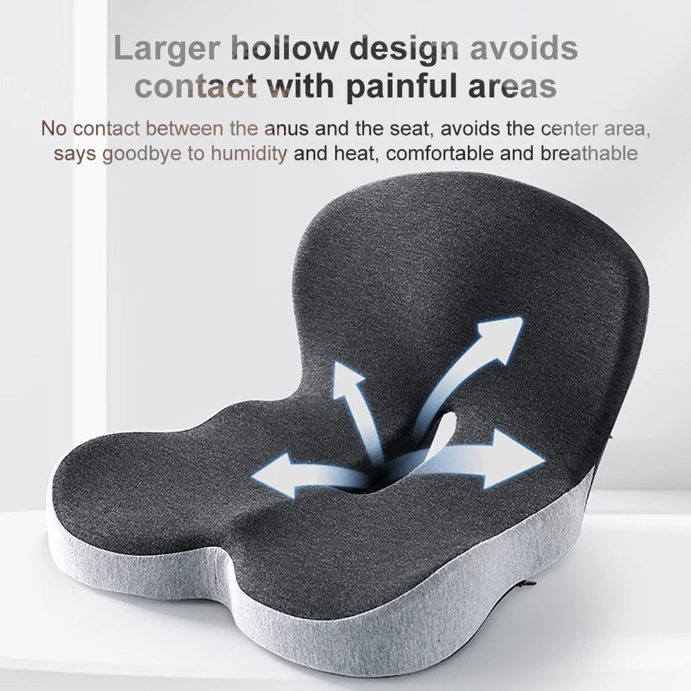 Ergonomisch Zitkussen Memory Foam met Lendensteun voor Kantoorstoel Auto Thuis Werken 44x42x32cm Comfortabel