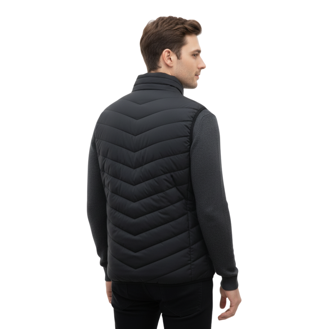Verwarmbaar Bodywarmer Vest met 11 Verwarmingszones USB Elektrisch Verwarmd Heren Wintervest Outdoorkleding Zwart