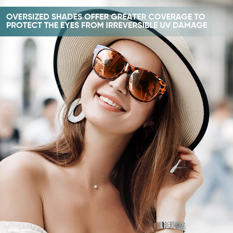 Overzet Zonnebril met Gepolariseerde UV400 Glazen - Past Over Normale Bril - Trendy Cat-Eye Montuur