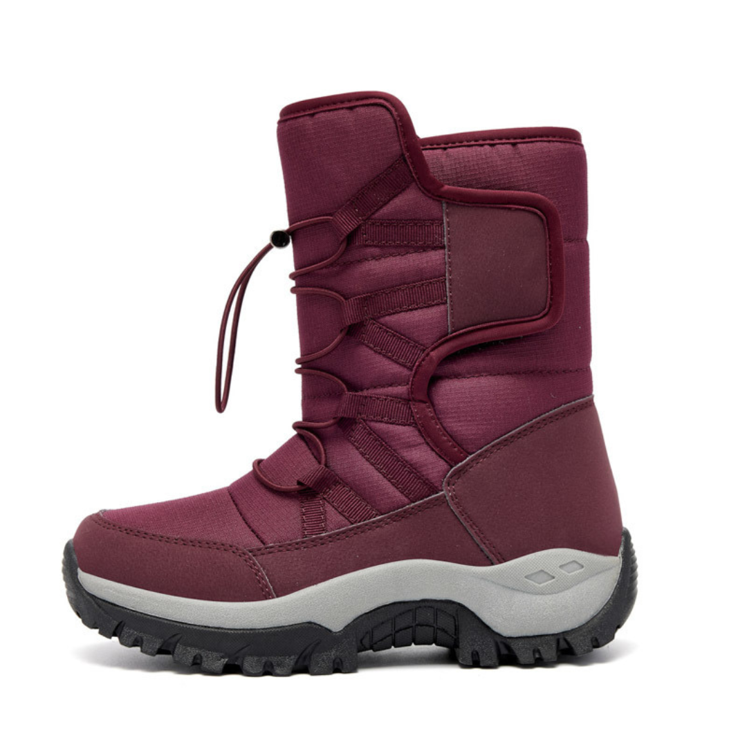 Waterdichte Winterlaarzen met Warme Voering Dames Sneeuwbestendig Antislip Platform Klittenband Outdoorschoenen