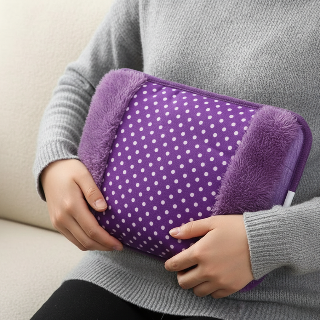 Elektrisch Verwarmingskussen met Handwarmer Functie Pluche Warmtekussen Grijs Lila 450W EU Stekker Comfort